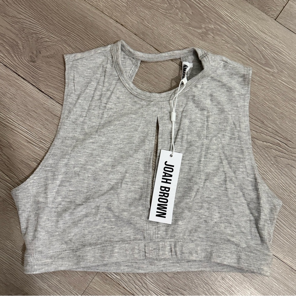 Joah Brown Gray Women's Crop Top